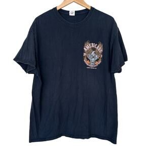 2017 Lake George Americade Motorcycle Rally Black T Shirt Sz XL